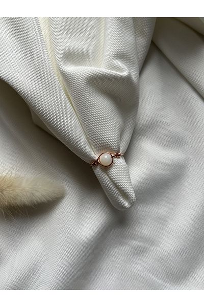 PelvedDesign Mother of Pearl stone copper adjustable handmade wire ring