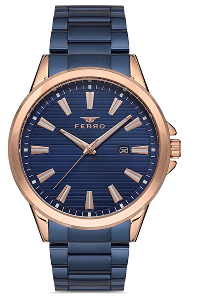 FERRO Erkek Kol Saati Çelik Kasa Çelik Kordon Takvimli Analog Fonksiyon