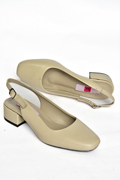 Fox Shoes S908040003 Béžové dámské boty na silném podpatku z pravé kůže