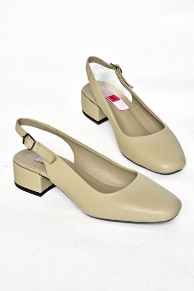 Fox Shoes S908040003 Béžové dámské boty na silném podpatku z pravé kůže