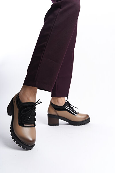 Moda Değirmeni Mink Women's Stretch Lace-Up Shoes BG1045-115-0004