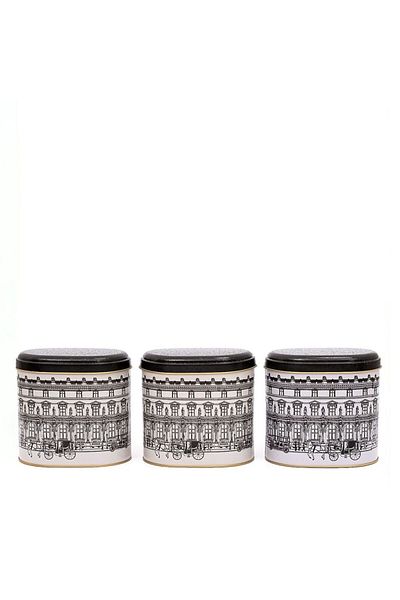 EVLE Erb07t9 Oval Metal Storage Container Set of 3, City