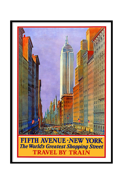 Beril Yamaç Design Studio Peta avenija Njujork Reprodukcija vintage postera V...