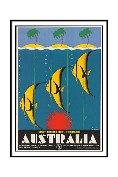 Beril Yamaç Design Studio Australia Australia Travel Vintage Poster Reproduse...