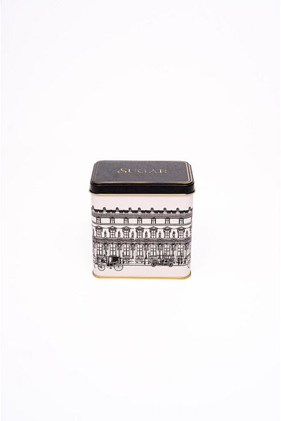 EVLE Er205-3A City Sugar Patterned Square Metal Storage Container 8 X 12 cm