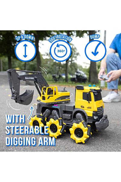 hediyecik Rc Uzaktan Kumandalı Arazi Kamyonlu Excavator Kepçe 360 Derece dönen Şarjlı Full Fonksiyon