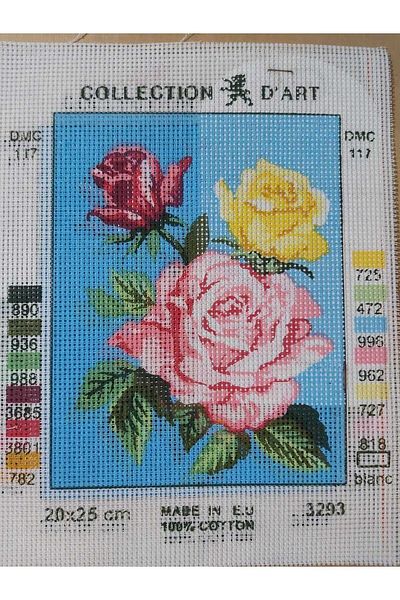 collection d'art 20x25 Cm Rose Printed Tapestry Without String