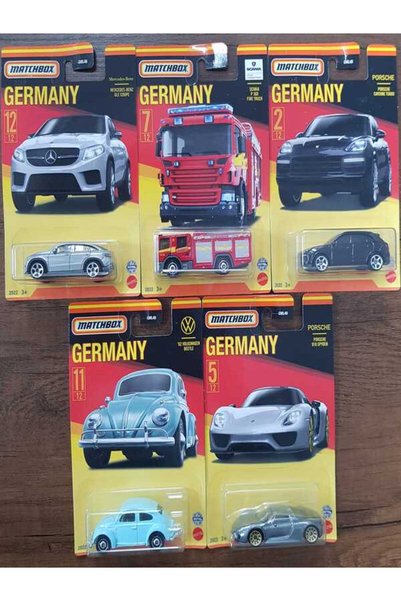 Matchbox ألمانيا 2022 سلسلة قابلة للجمع 2-7-5-11-12 GWL49