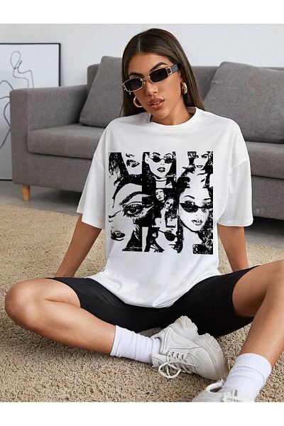 Jose Clothing UNISEX ΛΕΥΚΟ ΤΥΠΩΜΕΝΟ ΥΠΕΡΜΕΓΕΘΕΣ ΚΟΝΤΟΜΑΝΙΚΙ ΜΠΟΥΛΟΣ