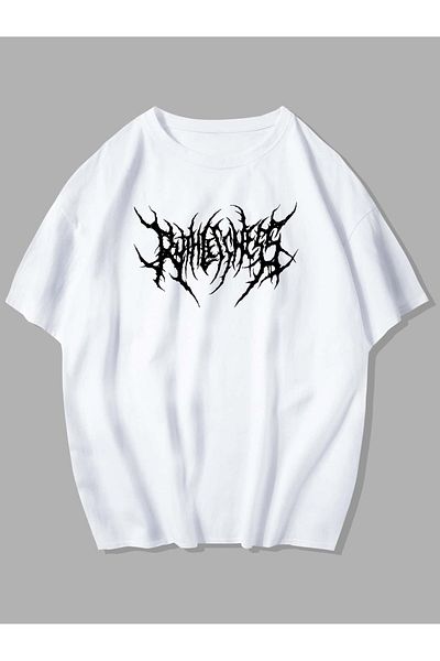 Jose Clothing ΜΠΛΟΥΖΑ UNISEX ΛΕΥΚΗ ΕΚΠΤΩΜΕΝΗ OVERSIZE ΚΟΝΤΟΜΑΝΙΚΗ