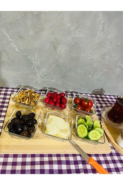 Kitchen Crazy Rayan 6 Pieces Glass Square Bowl