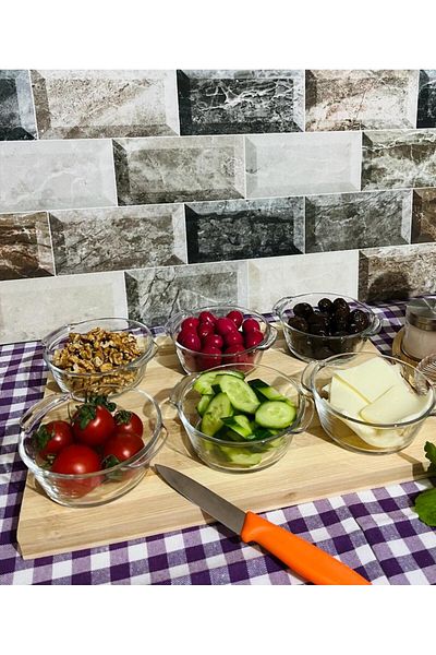 Kitchen Crazy Rayan 6 Pieces Glass Round Bowl