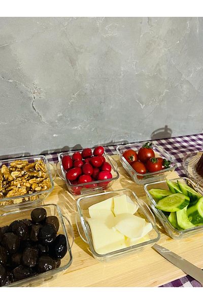 Kitchen Crazy Rayan 6 Pieces Glass Square Bowl