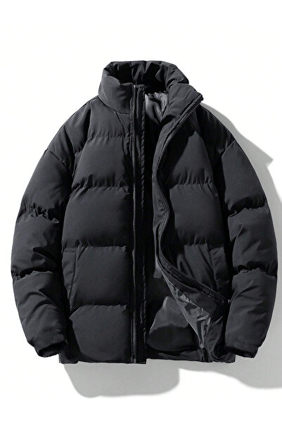 ÖNDER MODA Jachetă neagră pentru bărbați, căptușită cu două buzunare, imperme...