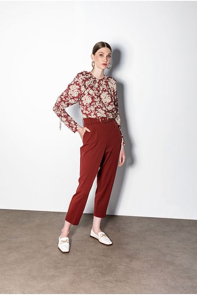 KAMEYA Belt Detailed Dark Pants