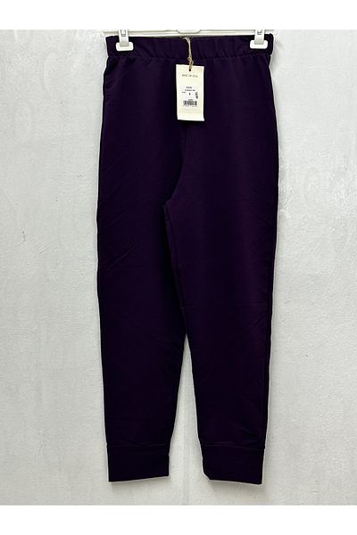 Soul Women's 2 Thread Ankle Leg Elastic Waist Eggplant Purple Trousers/Sweatpants Bottom 30189
