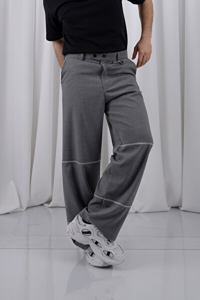 LoFiBuy Unisex Süs Dikişli Rahat Kesim Özel Tasarım Pantolon