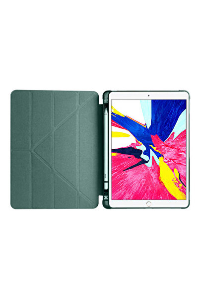 ÜNİCELL Ipad 7. 8. Ve 9.nesil 10.2 Inç Uyumlu Kalem Bölmeli Üçgen Stand Özellikli Tablet Kılıfı