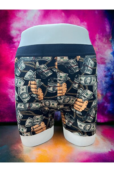 Berrak Berrak4431, 8'li Paket Dijital Baskılı Penye Desenli Likralı Boxer Short Yüksek Kalite 4431-8