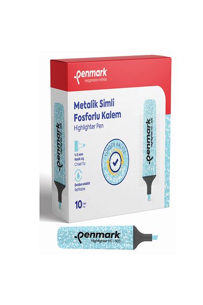 penmark Highlighter with Metallic Glitter Light Blue