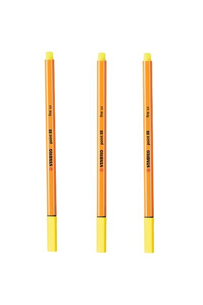 Stabilo Felt Tip Thin Pen 88 Point 0.4 MM Lemon Yellow 88/24