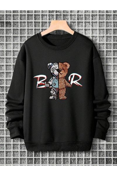 khufu Hanorac unisex negru cu imprimeu BEAR