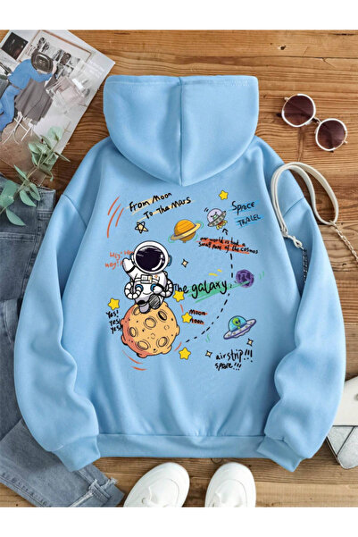 Yasolin Hanorac supradimensionat cu glugă cu imprimeu personalizat Galaxy BEB...