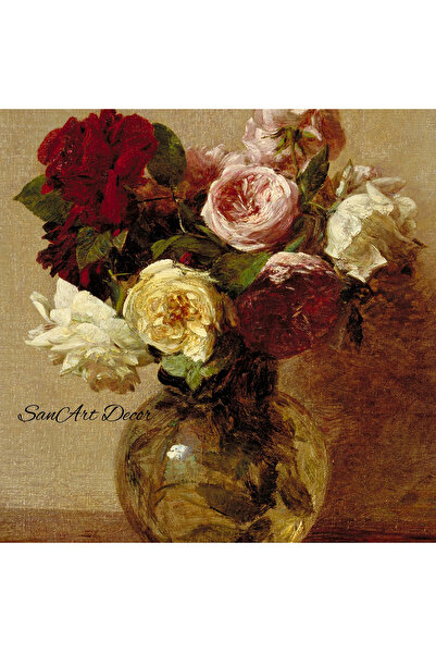 Sanart Vintage ζωγραφική με κορνίζα, ελαιογραφία, ζωγραφική με κορνίζα, καλλιτεχνική διακόσμηση, ρετρό ζωγραφική λουλουδιών
