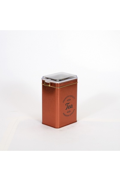 EVLE Ef043-k8 Sn_tea Copper Patterned Rectangular Metal Storage Container 8x10 Cm