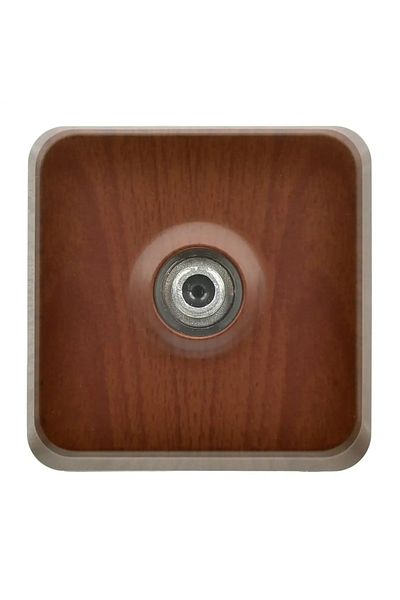 Günsan Fantasy Misya Single Satellite Socket with F Connector (Passing-End), Walnut