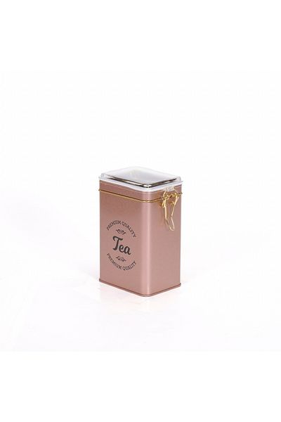 EVLE Ef043-k9 Sn_tea Rose Patterned Rectangular Metal Storage Container 8x10 Cm