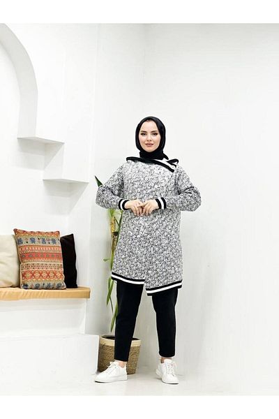 Kayaka triko women's patterned buttoned Poncho
