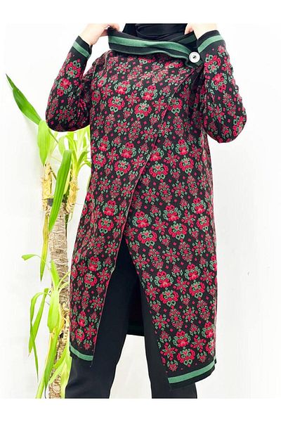 Kayaka triko women's patterned buttoned Poncho