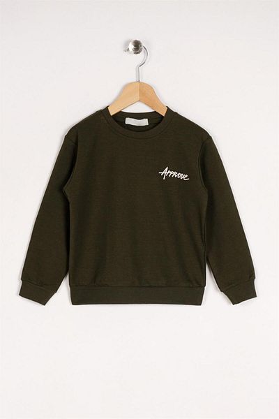 zepkids Khakifarbenes Jungen-Sweatshirt mit Textdruck