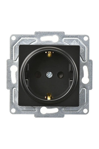 Günsan Eqona Metallic Black Child Proof Grounded Socket Mechanism