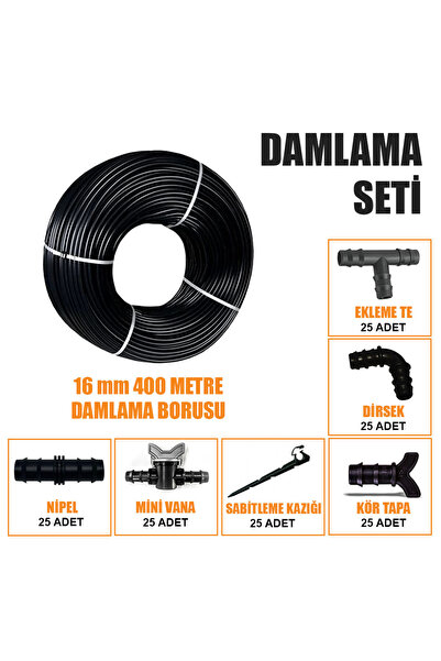 SeraTrend DELİKLİ 400 METRE DAMLA SULAMA SİSTEMİ DAMLAMA BORUSU VE EK PARÇALA...
