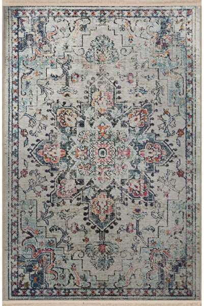 Rugs Modern Halı Bej Temalı Çok Renkli Geleneksel Motif Çiçek Desenli Kreatif...