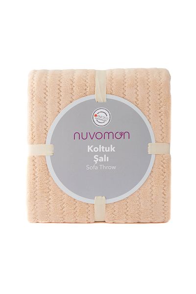 Nuvomon Wellsoft Beige Sofa Shawl - 120x165 cm
