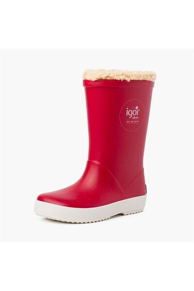IGOR W10207 Splash Nautico Borreguito Marka Unisex Içi Kürklü Yağmur Çizmesi Kırmızı