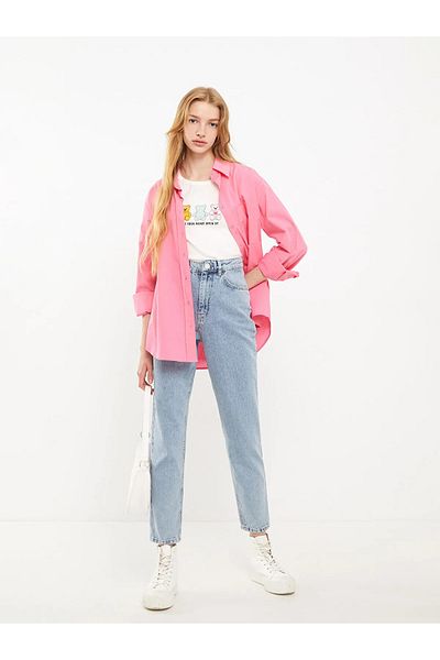 Geppetto Max Indigo Snow Blue Mom Jean cu talie înaltă Blugi Boyfriend Blue 2024