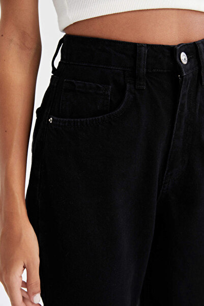 Geppetto Μαύρο ψηλόμεσο μεσαίο Lycra Mom Jean 2024