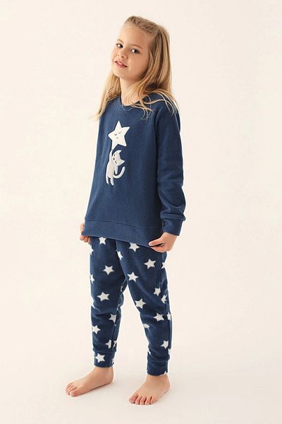 Arnetta Bicycle Neck Long Sleeve Girl's Fleece Suit 2617