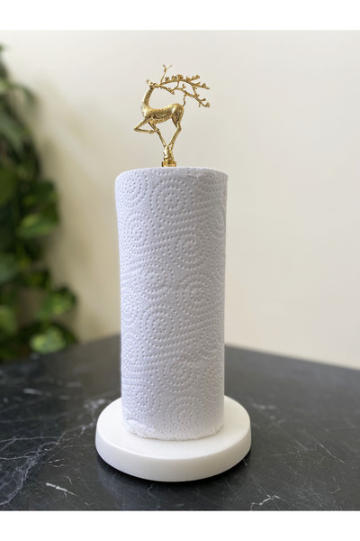 Modestmar Doğal Mermer Havluluk Pirinç Geyik Detaylı Gold Mrm0079