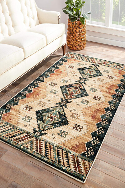 Thalia Home Kaymaz Tabanlı Yıkanabilir Baskılı Mutfak Halısı Koridor Halısı