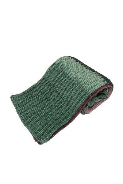 Pafuli Hand Knitted Glitter Long Color Transition Scarf Nature