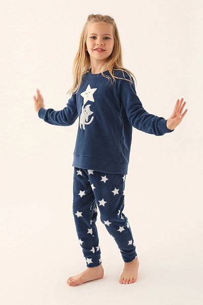 Arnetta Bicycle Neck Long Sleeve Girl's Fleece Suit 2617