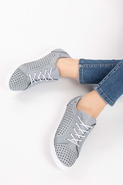 Gondol Pantofi de damă din piele naturală pentru zi cu zi gnd.108 - gri - 39