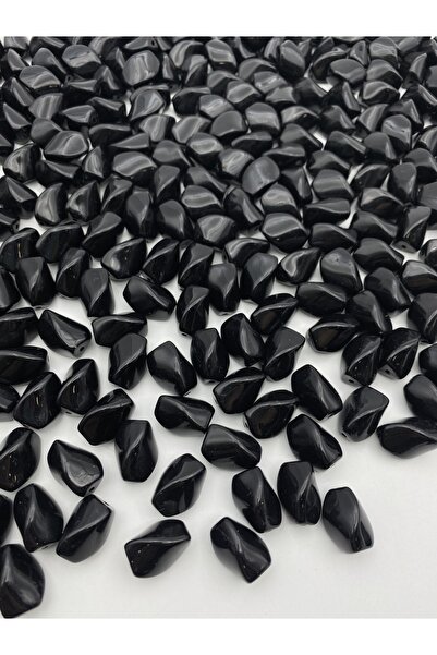 Hedef Bijuteri خرز أكريليك ملتوي أسود، صناعة الأكياس، خرز المجوهرات (100 جرام...