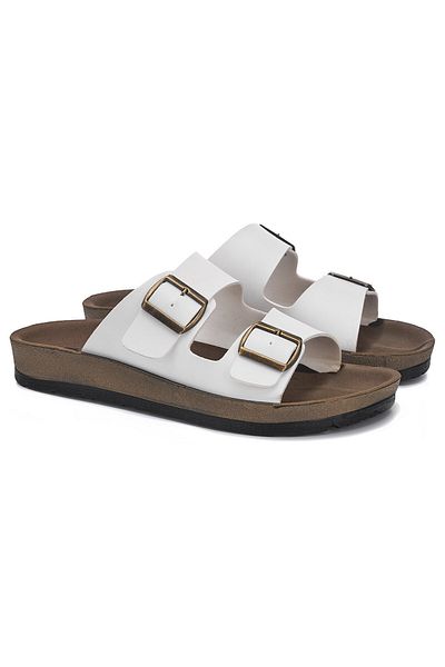Nstil Papuci casual unisex - cataramă dublă, bandă, tălpi din plută ușoare și elegante, pentru plajă și acasă 77734-34132