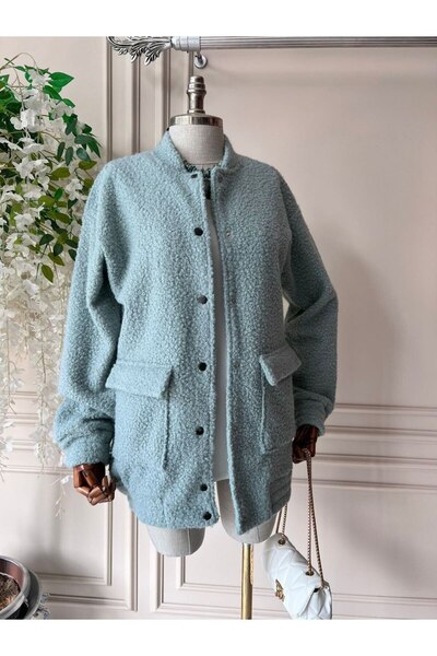 rengastyle Jachetă colorată pentru femei Teddy Stamp - Detaliu de buzunar, gu...